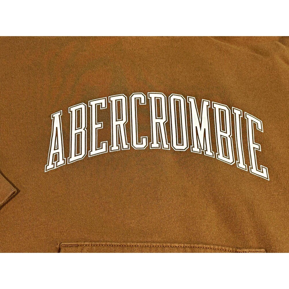 Abercrombie Kids Size 11-12 Brown Logo Hoodie Pullover Kangaroo Pocket